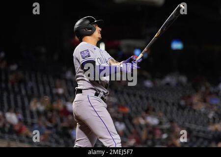 Colorado Rockies catcher Dom Nunez (3) in the second inning of a baseball  game Wednesday, April 20, 2022, in Denver. (AP Photo/David Zalubowski Stock  Photo - Alamy