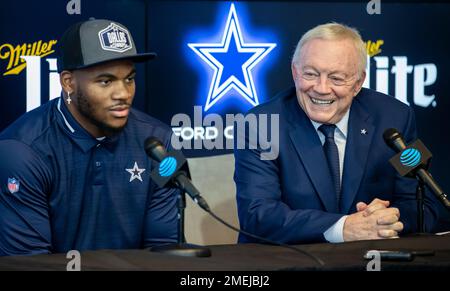 Dallas Cowboys first round draft pick linebacker Micah Parsons speaks to  the media at the Dallas Cowboys headquarters, Friday, April 30, 2021, in  Frisco, Texas. (AP Photo/Brandon Wade Stock Photo - Alamy