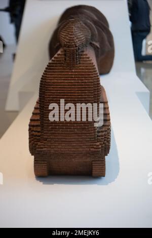 London, UK. 24th Jan, 2023. David Mach returns to London to showcase monumental pieces in his exhibition Heavy Metal, displayed with Pangolin London until 25th March 2023 This is called Darlington Train Maquette Credit: Ian Davidson/Alamy Live News Stock Photo