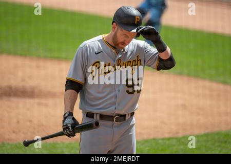 This is a 2021 photo of Adam Frazier of the Pittsburgh Pirates baseball  team. This image reflects the Pittsburgh Pirates active roster as of  Tuesday, Feb. 23, 2021 when this image was