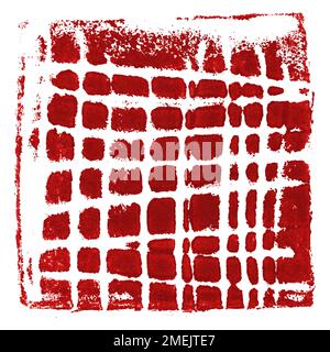 Original handmade texture stamp in red and white Stock Photo