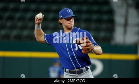 This is a 2021 photo of Bobby Witt Jr. of the Kansas City Royals baseball  team. This image reflects the Kansas City Royals active roster as of  Wednesday, Feb. 24, 2021 when