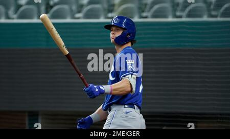 This is a 2021 photo of Bobby Witt Jr. of the Kansas City Royals baseball  team. This image reflects the Kansas City Royals active roster as of  Wednesday, Feb. 24, 2021 when