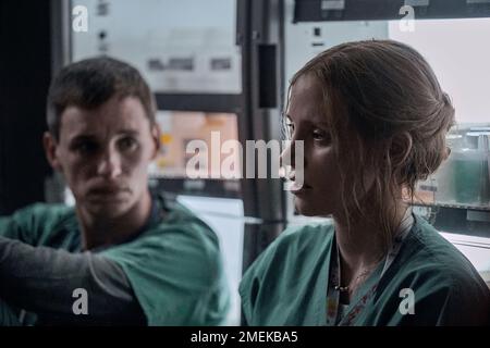 The Good Nurse film  Eddie Redmayne & Jessica Chastain Stock Photo