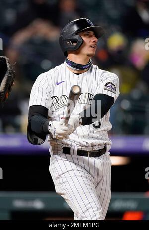 Colorado Rockies catcher Dom Nunez (3) in the second inning of a baseball  game Wednesday, April 20, 2022, in Denver. (AP Photo/David Zalubowski Stock  Photo - Alamy