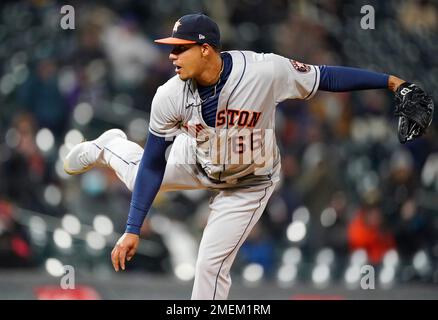 This is a 2021 photo of Bryan Abreu of the Houston Astros baseball team.  This image reflects the Houston Astros active roster as of Thursday, Feb.  25, 2021 when this image was