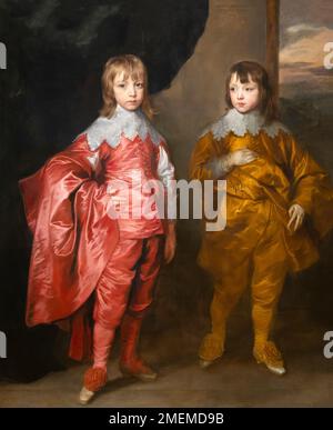 George Villiers, 2nd Duke of Buckingham and Lord Francis Villiers, Anthony van Dyck, 1635, Stock Photo