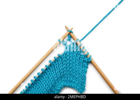 Example of diagonal buttonhole knitting technique Stock Photo - Alamy