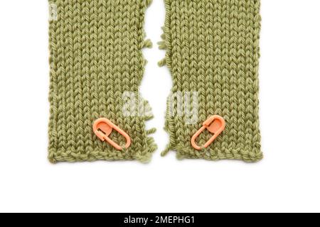 Top view of a large green knitting stitch holder isolated on a white  background Stock Photo - Alamy