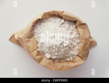 Brown paper bag of potato flour Stock Photo