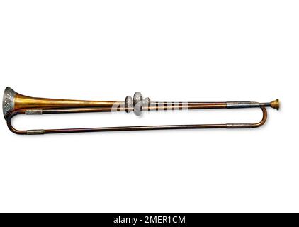 Natural trumpet in Db, made by Simon Beale, London, England, 1666 Stock Photo