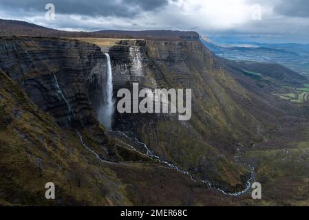 Salto del Nervion waterfall, Alava in Basque Country, North of Spain Stock Photo