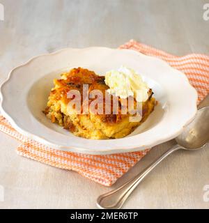 Bread and butter pudding Stock Photo