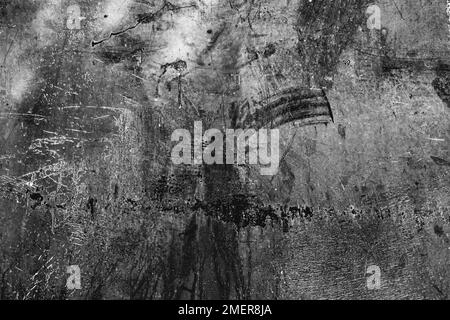 Grunge metal texture, black and white monochromatic image of rough corroded metallic surface Stock Photo