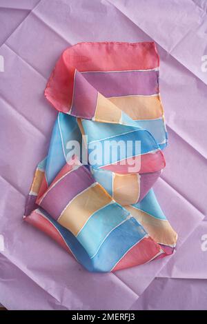 Painted silk scarf Stock Photo