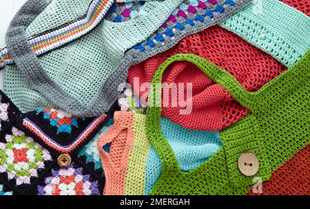 Crocheted blankets Stock Photo
