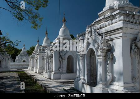 Myanmar, Mandalay region, Mandalay, Kuthodaw Pagoda Stock Photo