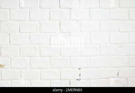 Textured backgrounds, brick wall painted white Stock Photo