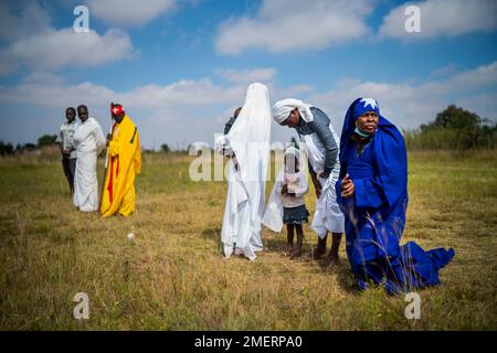 Apostolic Pentecostals celebrate Easter in field in the Johannesburg
