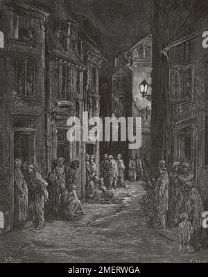 Slums of London, engraving by Gustave Dore, circa. 1850 Stock Photo - Alamy