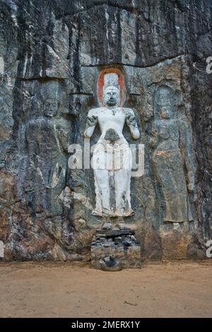 Buduruwagala carved rocks, Province of Uva, Sri Lanka, Wellawaya Stock Photo