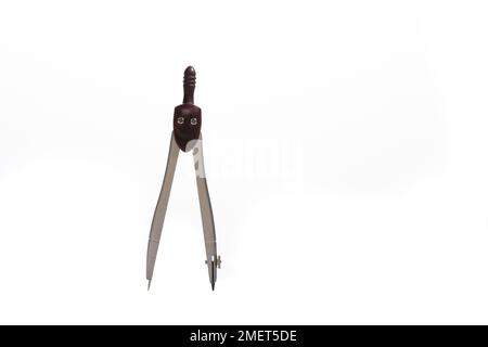 Close-up of compass isolated on white background with copy-space Stock Photo