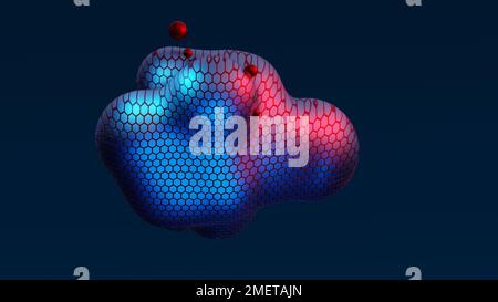 Abstract neon multicolored metaball with scale reptile texture meta ball bubble transition transformation for business presentation background Stock Photo