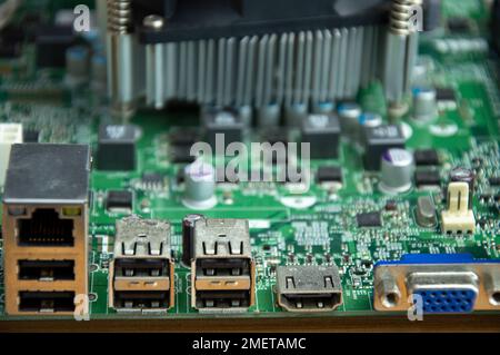 side view of computer motherboard Stock Photo