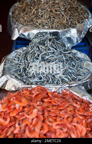 Sri Lanka, Western Province, Colombo, Pettah, dried seafood for sale at fish market Stock Photo