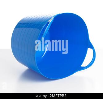 Blue plastic basket Stock Photo