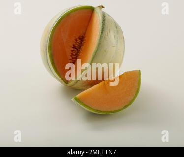 Segment cut from a charentais melon Stock Photo