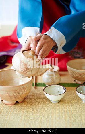 The Tea Book, Korean Tea Ceromony Stock Photo