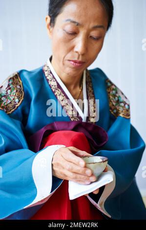 The Tea Book, Korean Tea Ceromony Stock Photo