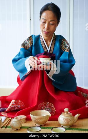 The Tea Book, Korean Tea Ceromony Stock Photo