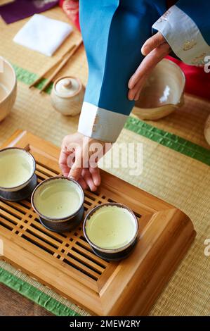 The Tea Book, Korean Tea Ceromony Stock Photo