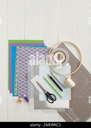 Paper Craft. DIY Paper Mobile Step 6 Stock Photo - Alamy