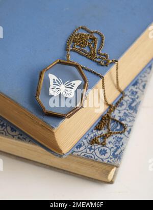 Paper Craft, DIY Paper Butterfly Locket Step 2 Stock Photo - Alamy