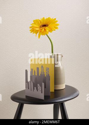 Paper Craft. DIY Concertina City Card Stock Photo