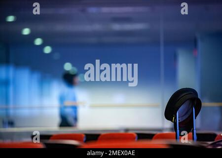 Airport staff, air hostess, pilots at Changi Airport. Stock Photo