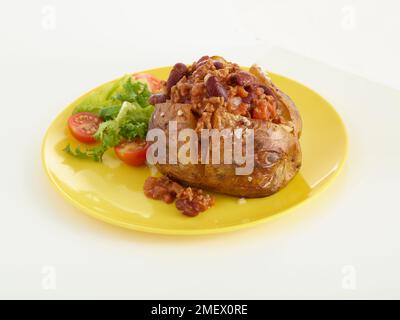 main shot, jacket potato four ways, chilli con carne Stock Photo