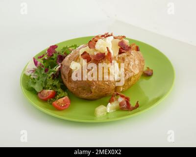 main shot, jacket potato four ways, bacon and pineapple Stock Photo