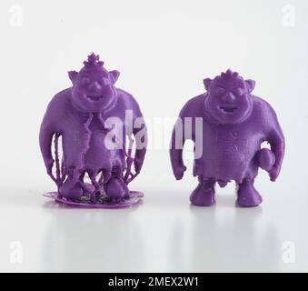 3D printed baby trolls with supports Stock Photo