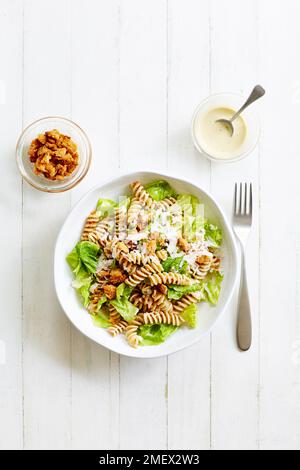 Caesar Pasta Salad Romaine Hearts 1 Stock Photo