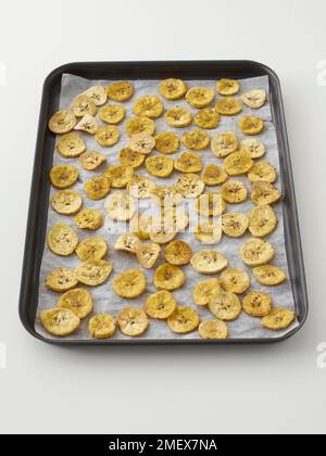 Plantain chips and dips Stock Photo