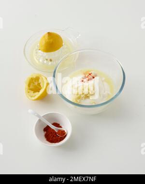 Plantain chips and dips Stock Photo