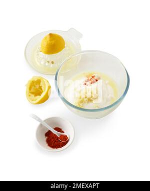 Plantain chips and dips Stock Photo