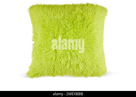 fluffy, bright green cushion Stock Photo