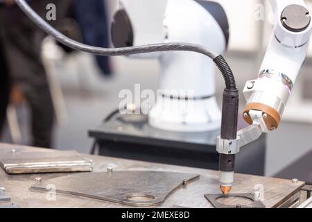 Robotic or robot welding arm Stock Photo