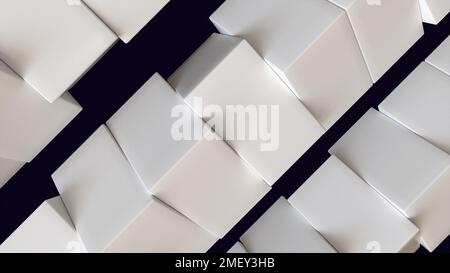 Rotation white blocks. Computer generated 3d render Stock Photo - Alamy