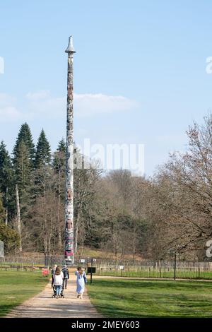 Englefield Green, Egham, Surrey, UK. 23rd March, 2022. The Totem Pole in Windsor Great Park. Credit: Maureen McLean/Alamy Stock Photo